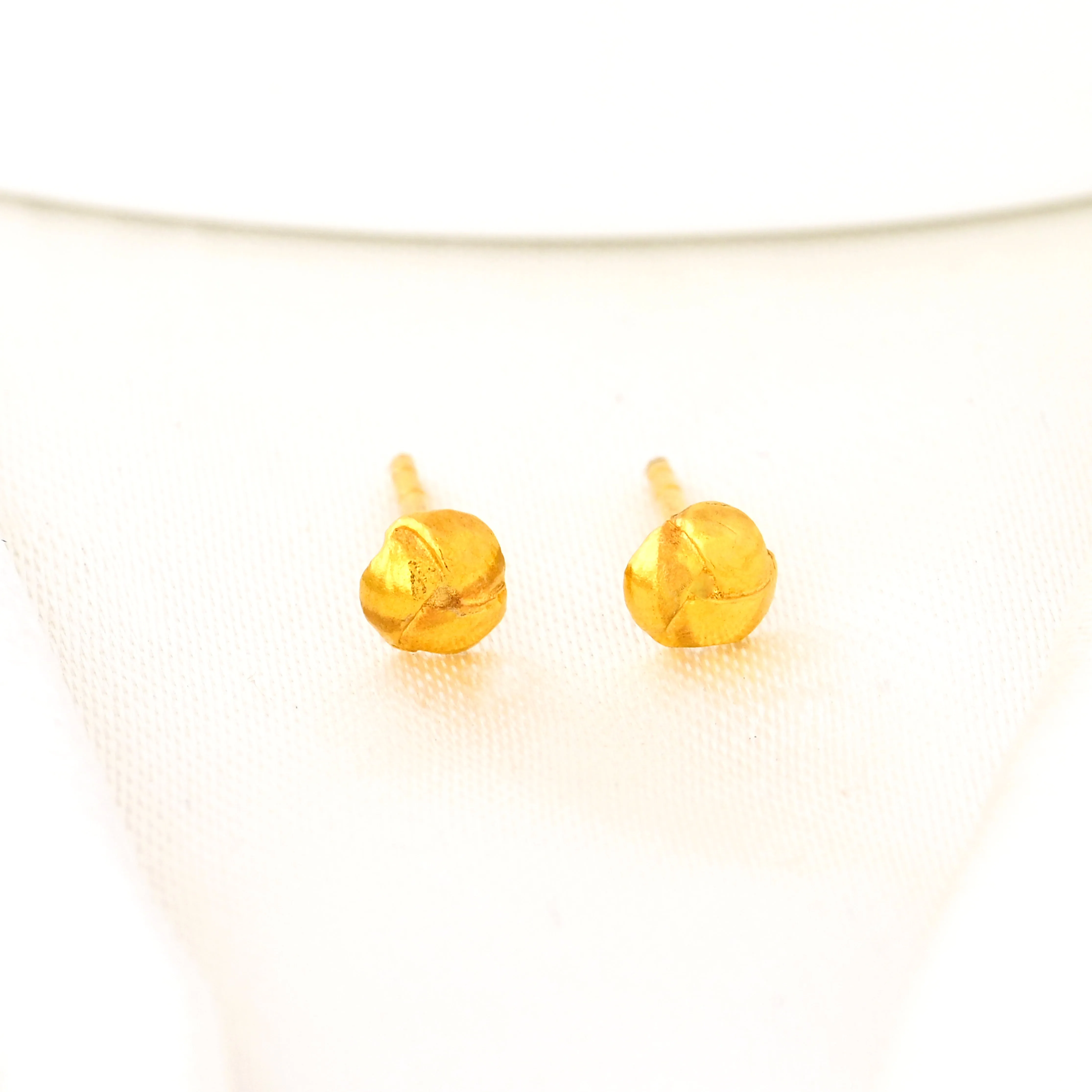 Minimalist Gold Knot Stud Earrings - Gold and Silver