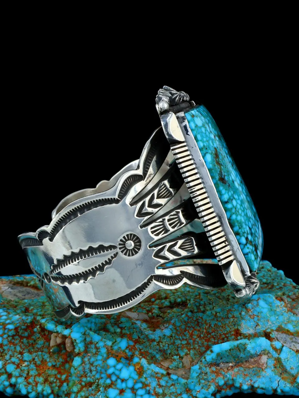 Native American Jewelry Kingman Turquoise Cuff Bracelet