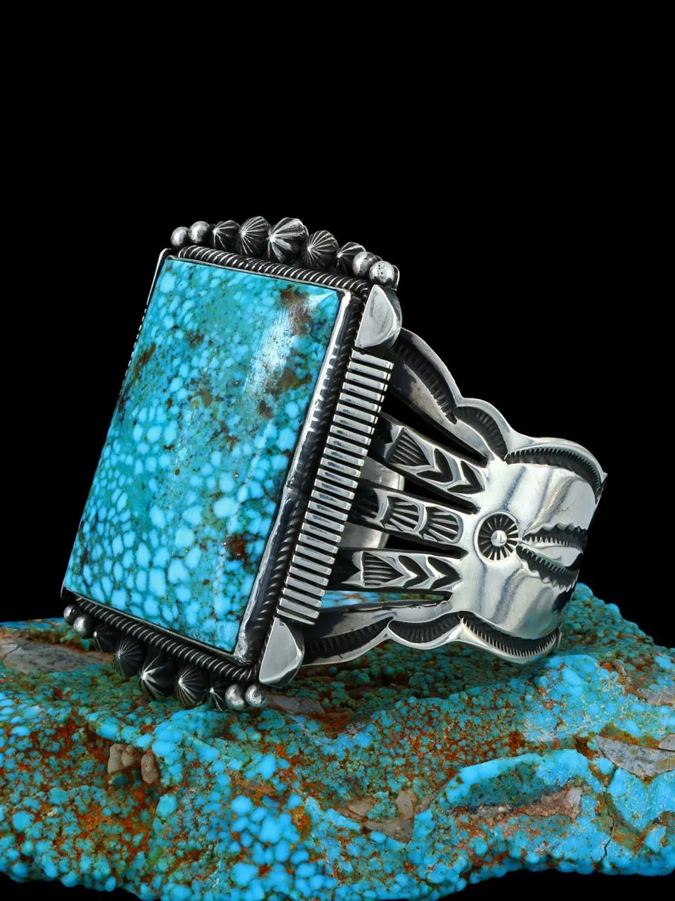 Native American Jewelry Kingman Turquoise Cuff Bracelet