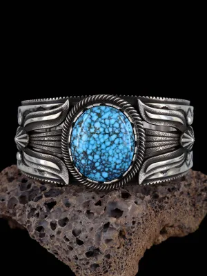 Native American Jewelry Kingman Turquoise Sterling Silver Cuff Bracelet