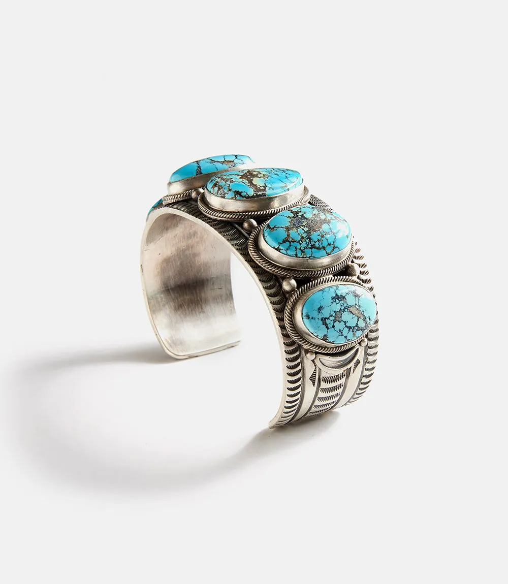 Natural Cloud Mountain Turquoise Cuff Bracelet