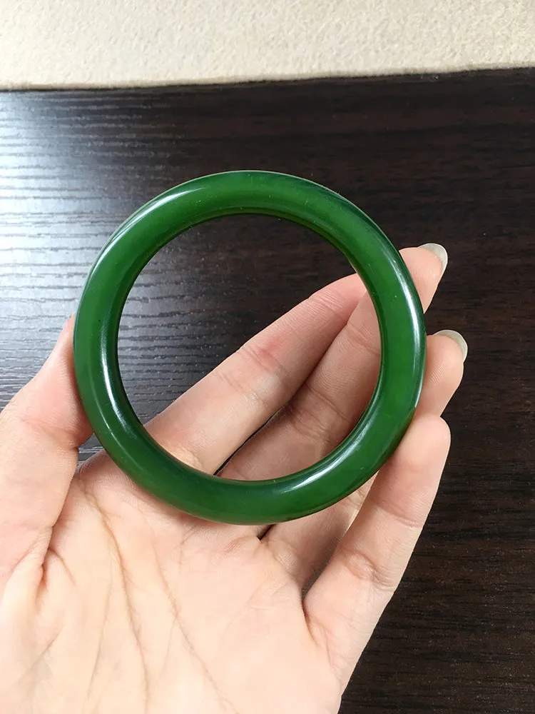 Natural Jade Bangle Nephrite Bangle Internal Diameter 54.3mm NBE040