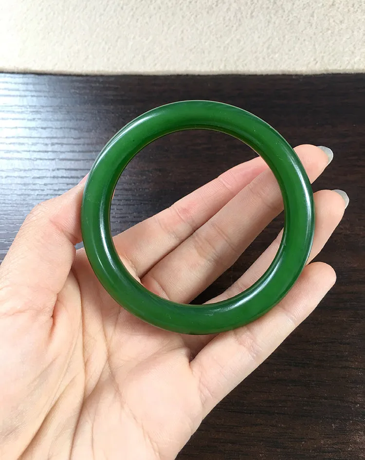 Natural Jade Bangle Nephrite Bangle Internal Diameter 54.3mm NBE040