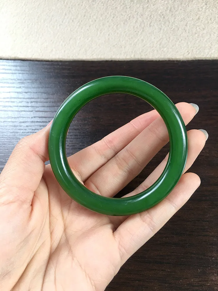 Natural Jade Bangle Nephrite Bangle Internal Diameter 54.3mm NBE040
