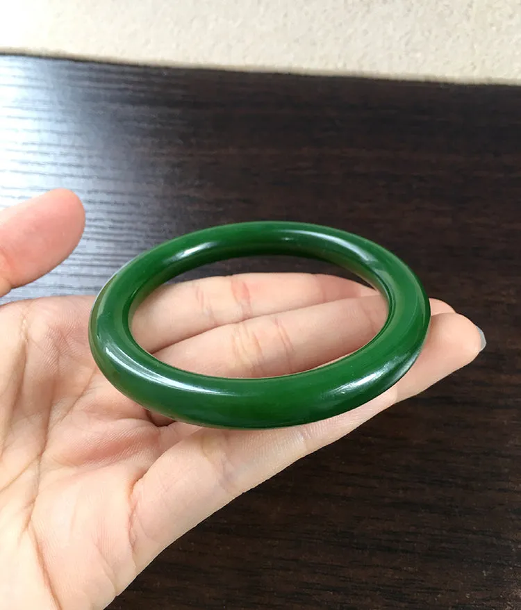 Natural Jade Bangle Nephrite Bangle Internal Diameter 54.3mm NBE040