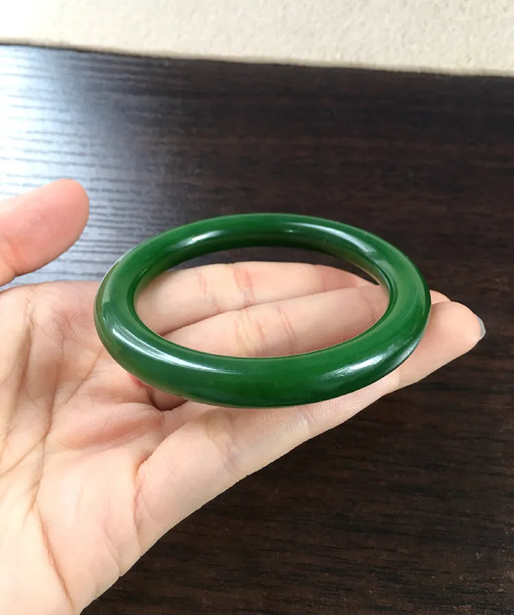 Natural Jade Bangle Nephrite Bangle Internal Diameter 54.3mm NBE040