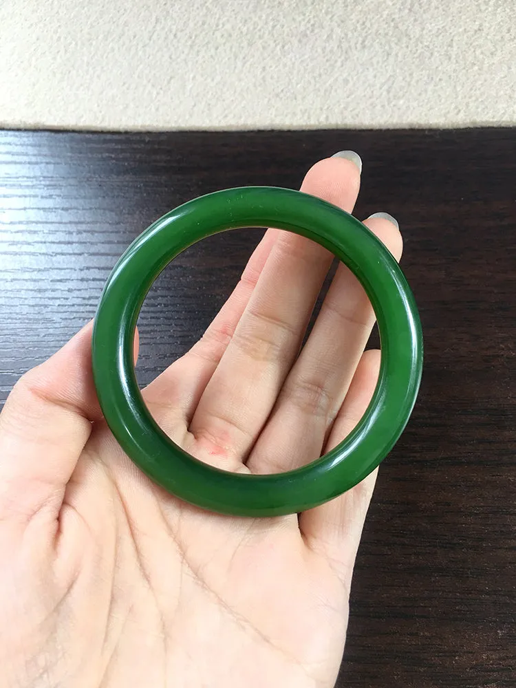 Natural Jade Bangle Nephrite Bangle Internal Diameter 54.3mm NBE040