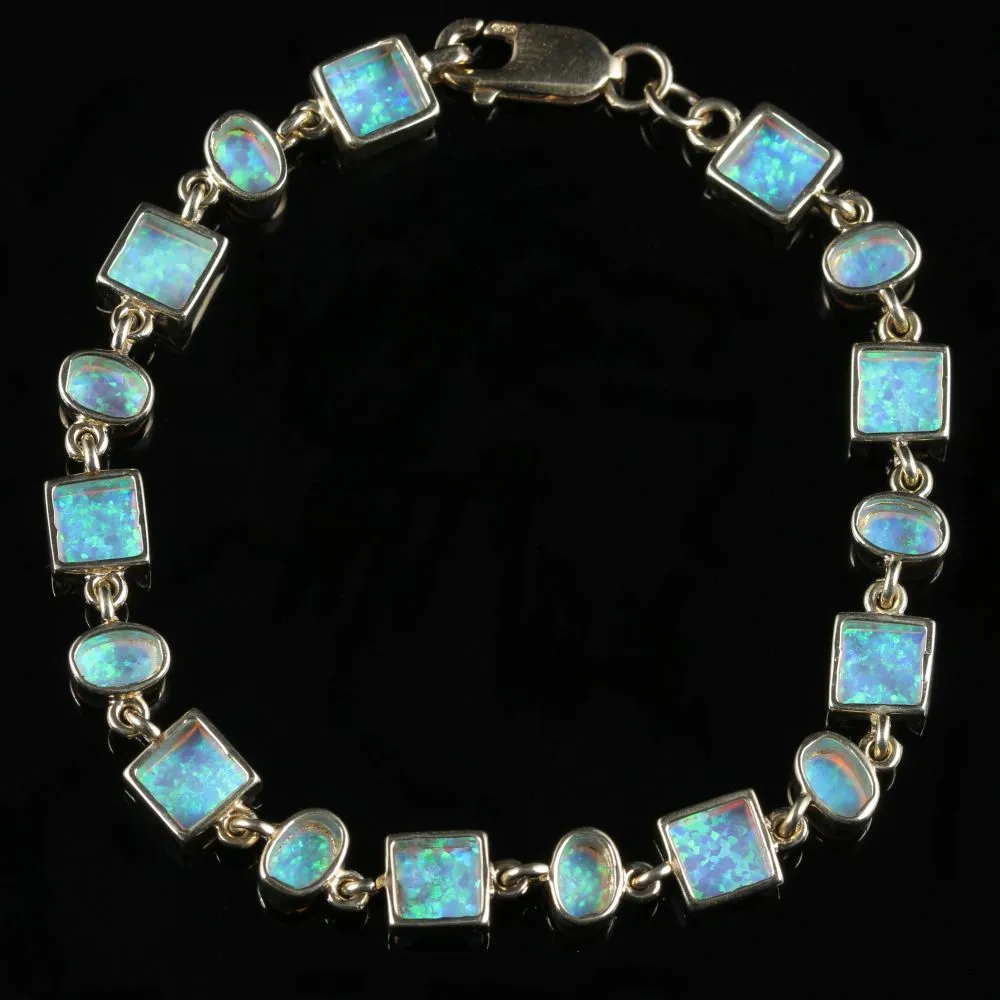 Opal Gold Bracelet 9Ct Gold Over 10Ct Of Opal
