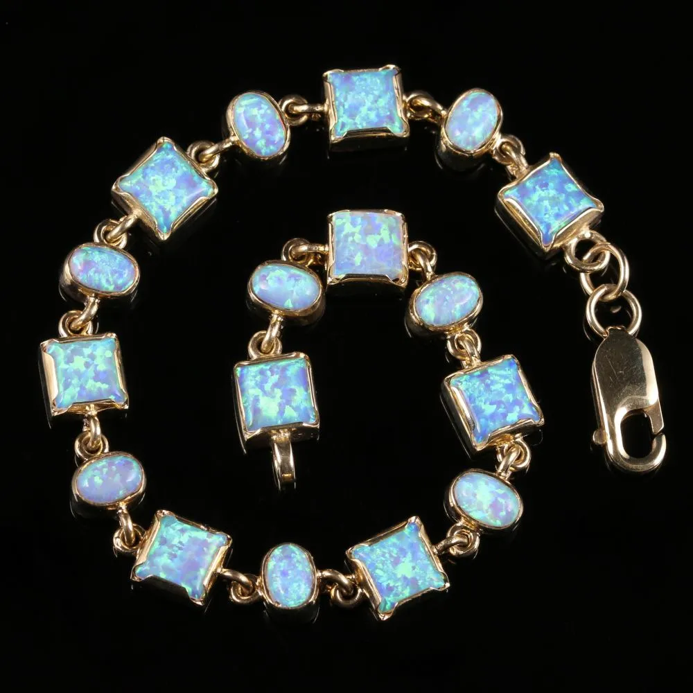 Opal Gold Bracelet 9Ct Gold Over 10Ct Of Opal