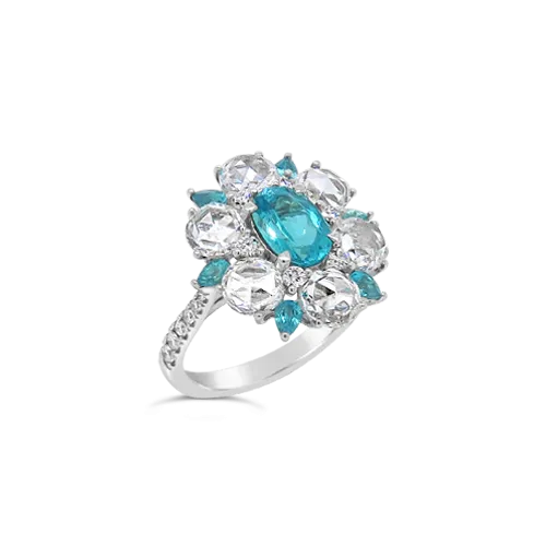 Paraiba & Diamond Cocktail Ring
