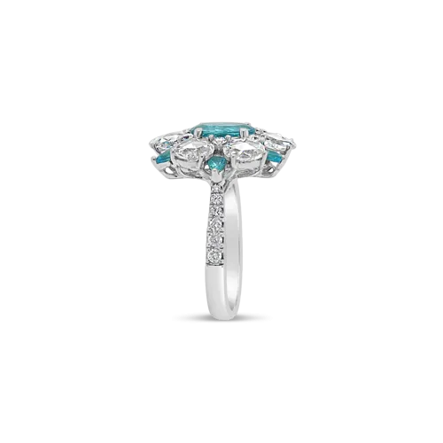 Paraiba & Diamond Cocktail Ring