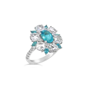Paraiba & Diamond Cocktail Ring