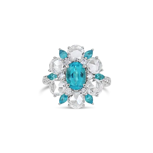 Paraiba & Diamond Cocktail Ring