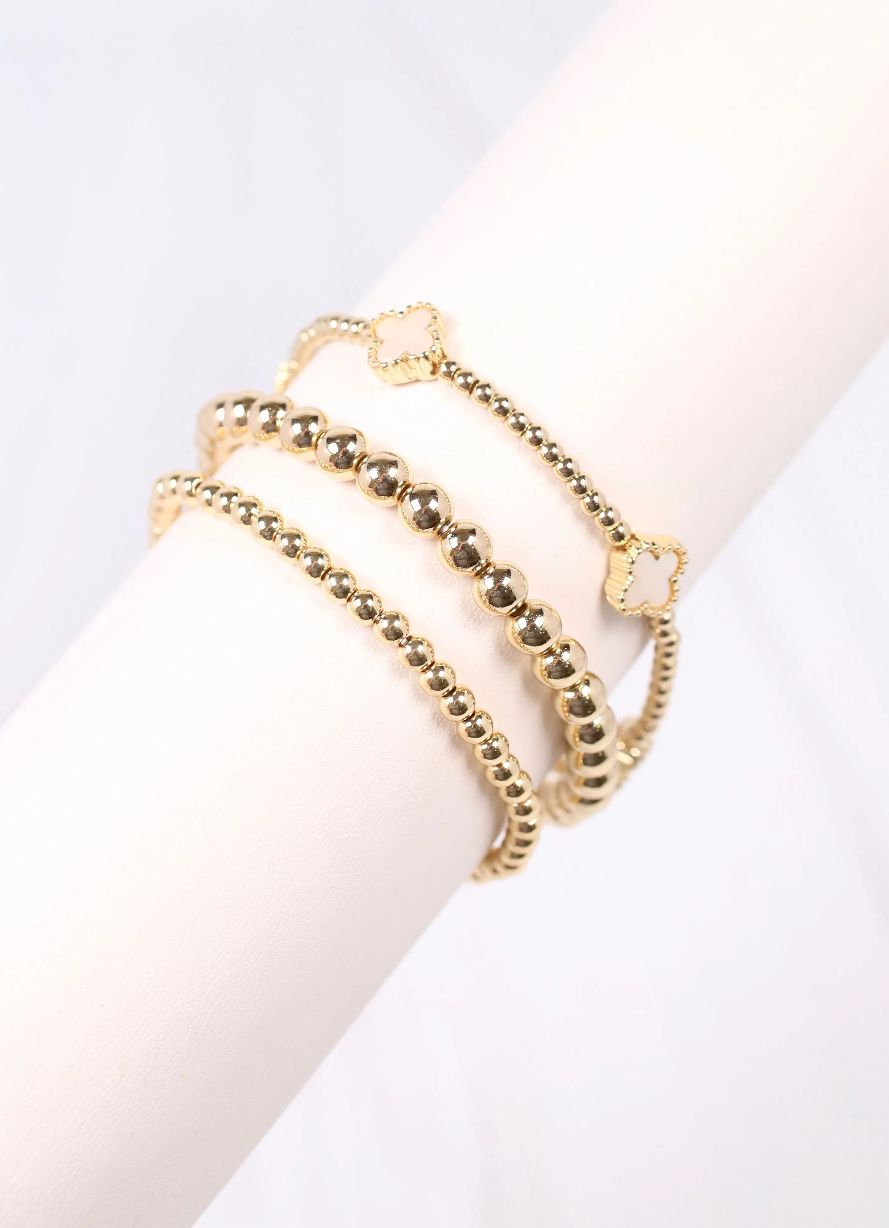 Parkland Clover Bracelet Set Gold