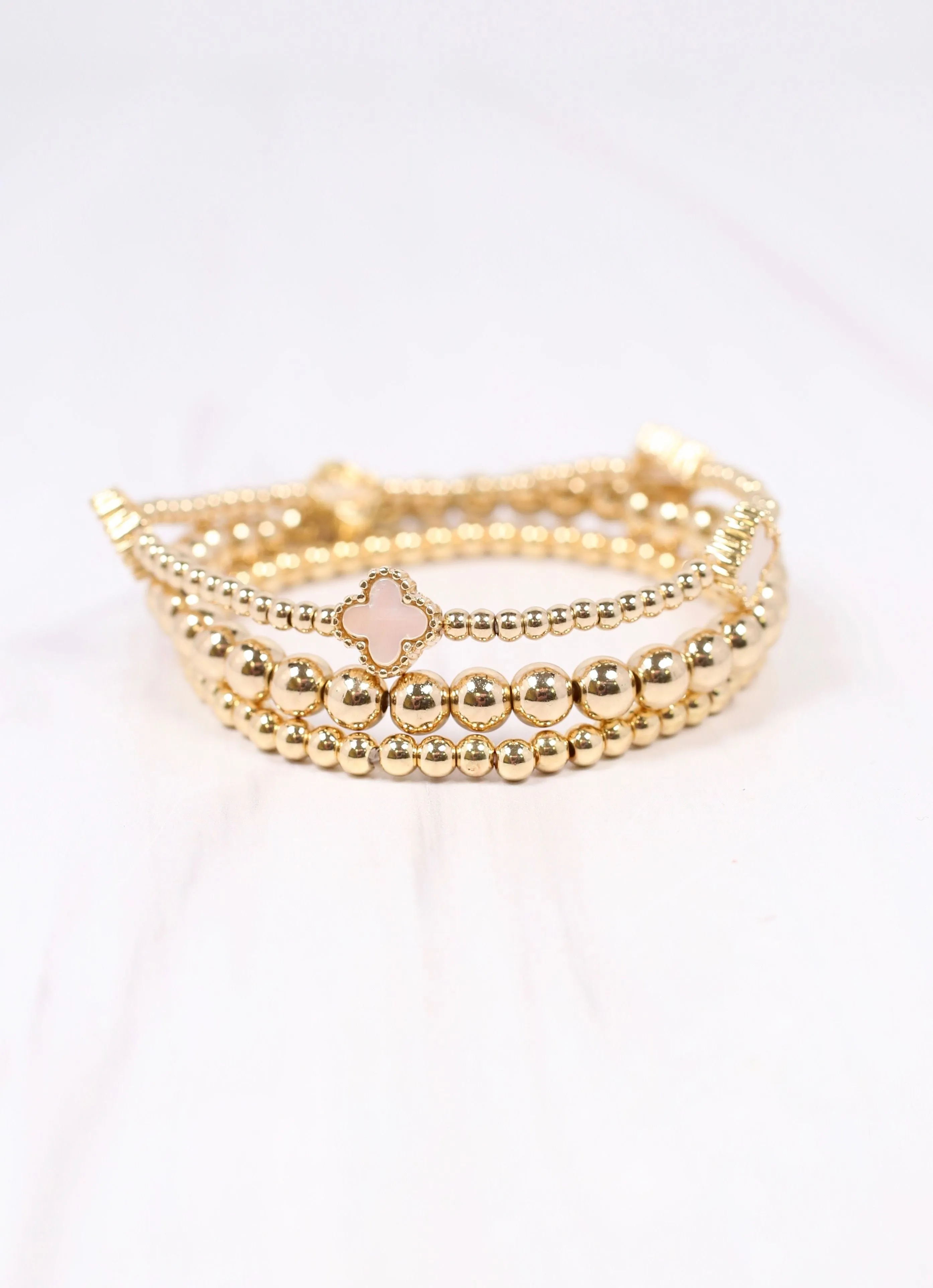 Parkland Clover Bracelet Set Gold