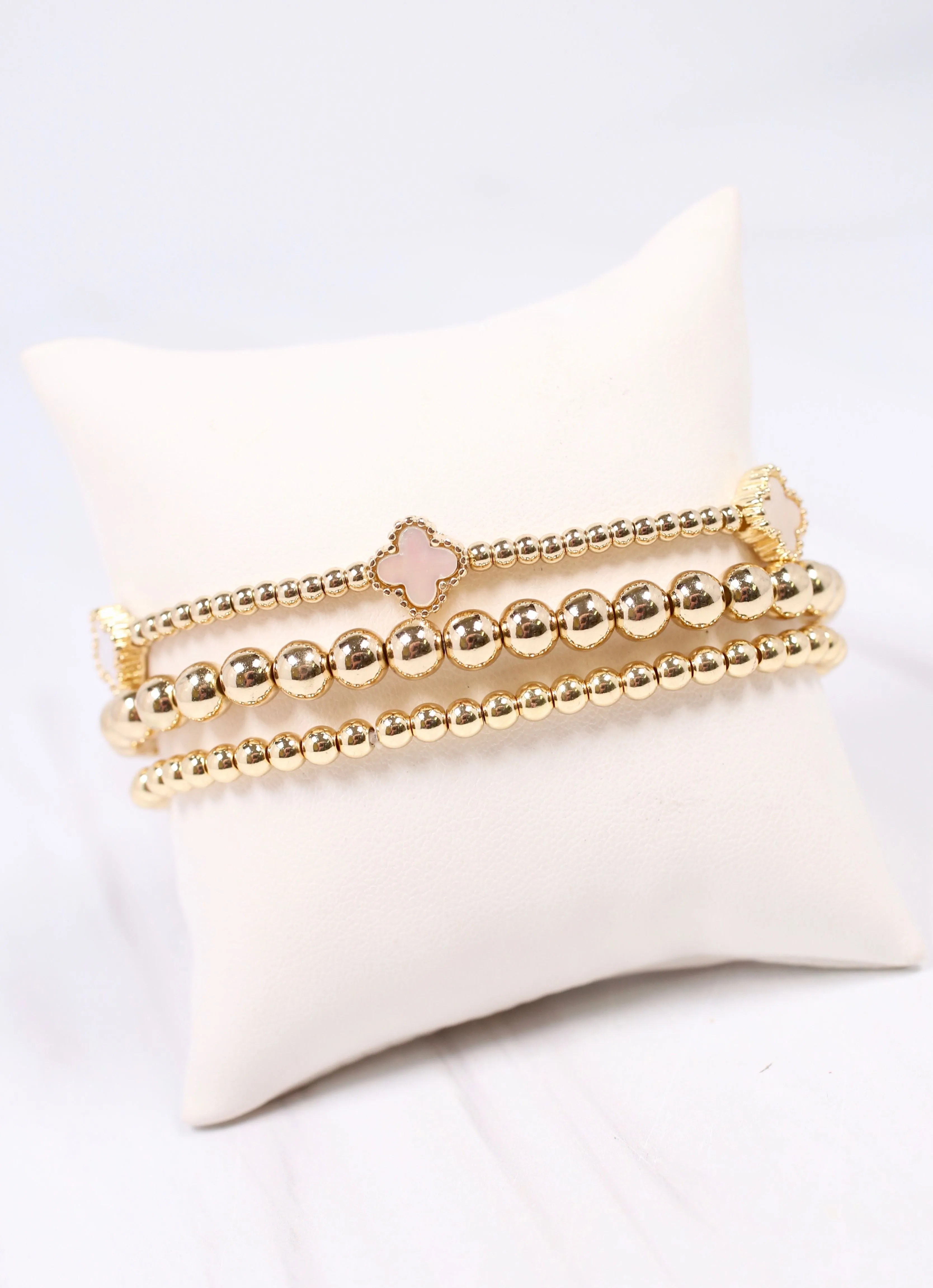 Parkland Clover Bracelet Set Gold