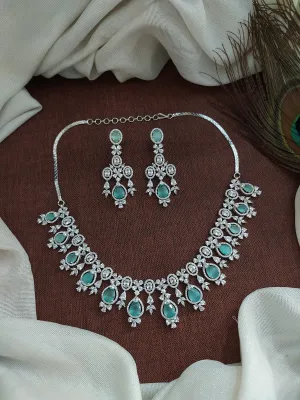 Pear and Oval Shaped Stones Zircon Necklace Set