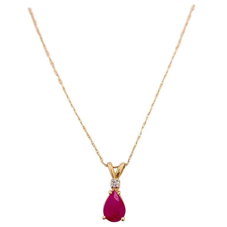 Pear Shaped Ruby Necklace