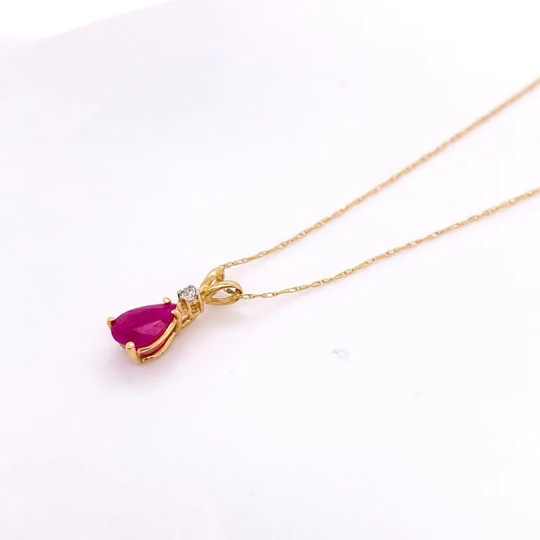 Pear Shaped Ruby Necklace