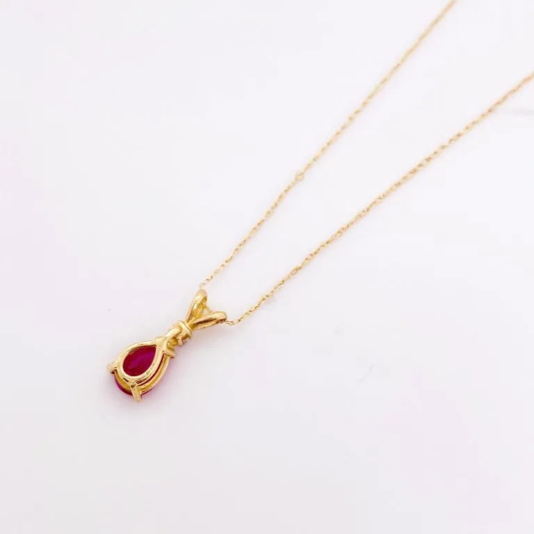 Pear Shaped Ruby Necklace