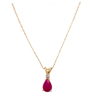 Pear Shaped Ruby Necklace