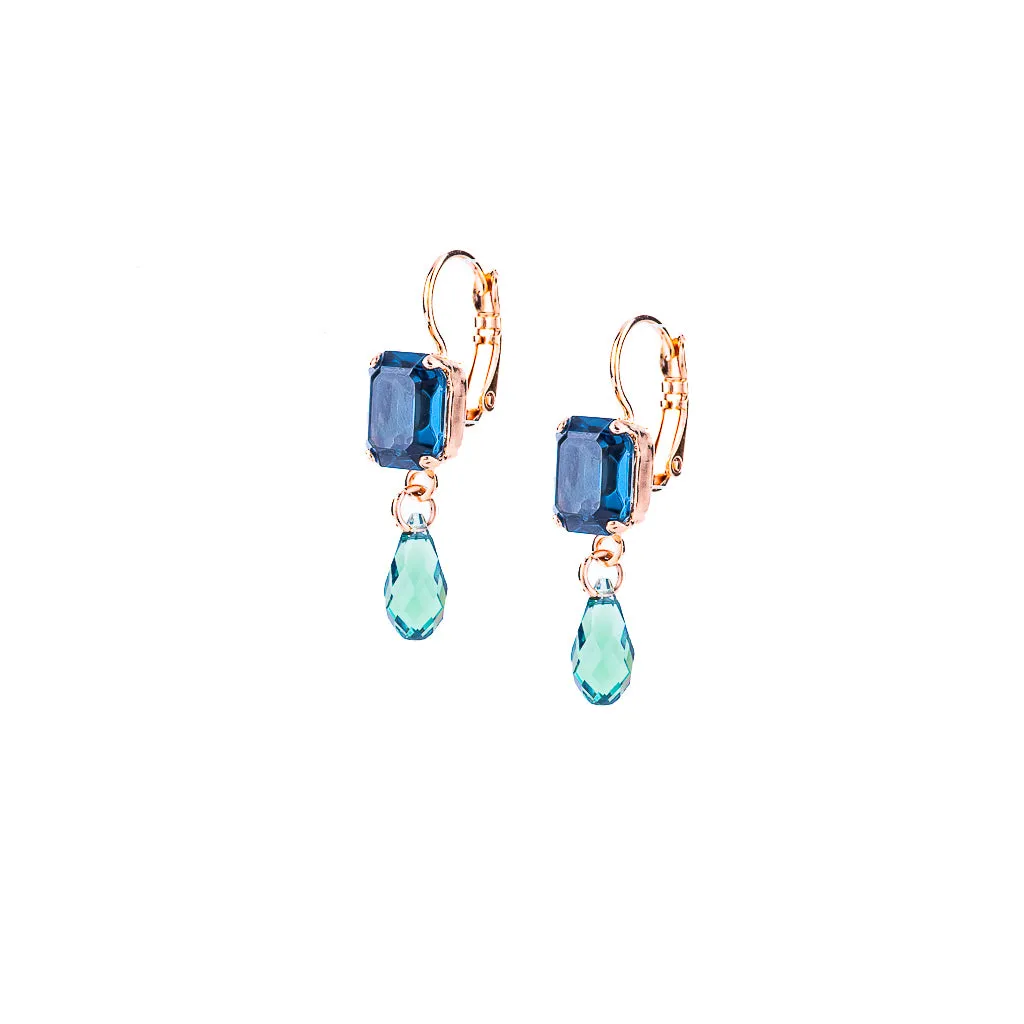 Petite Emerald Cut and Dangle Leverback Earring in "Chamomile" *Preorder*