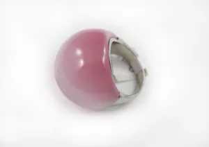 Pink Glass Dome Cocktail Ring