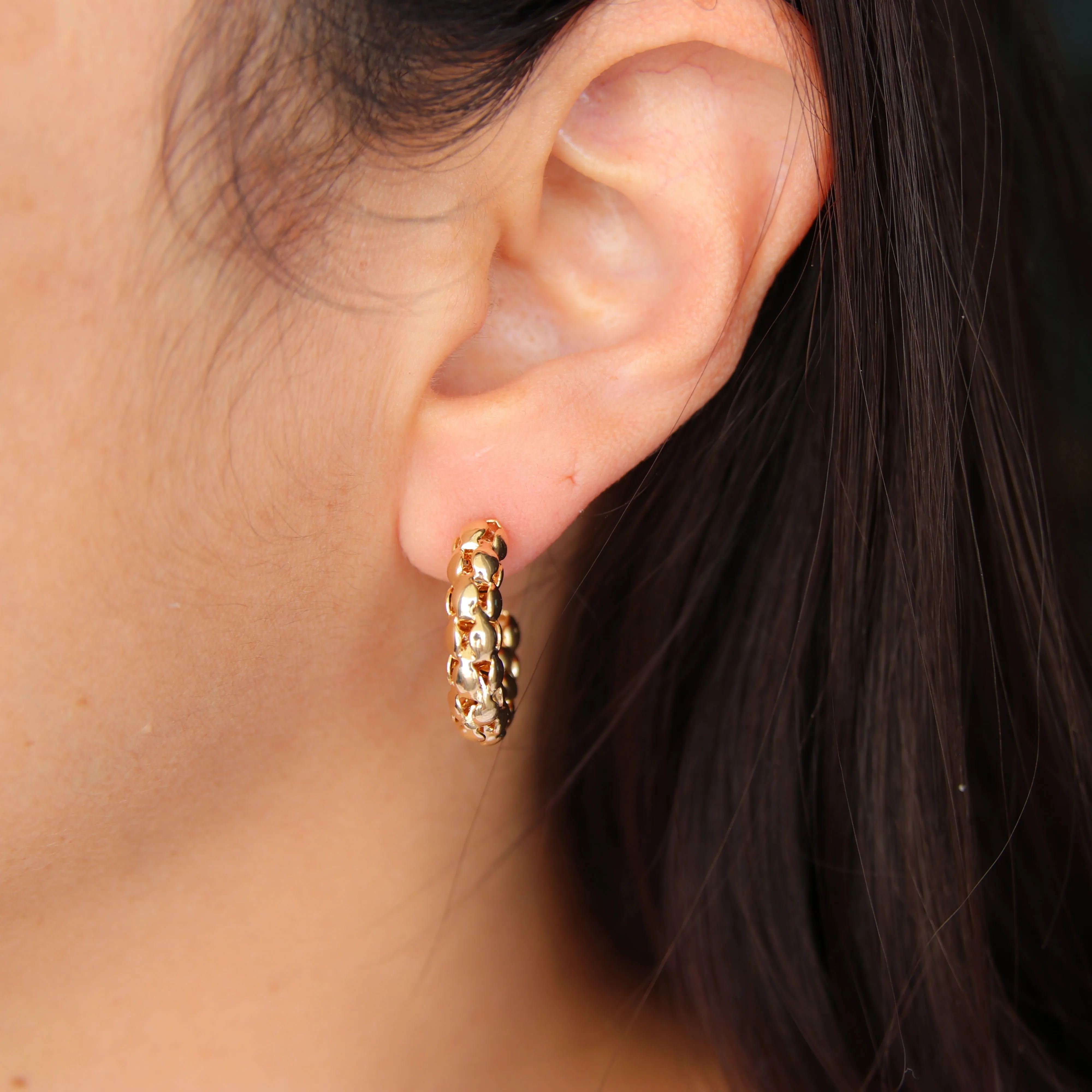 Popcorn Hoop Earring