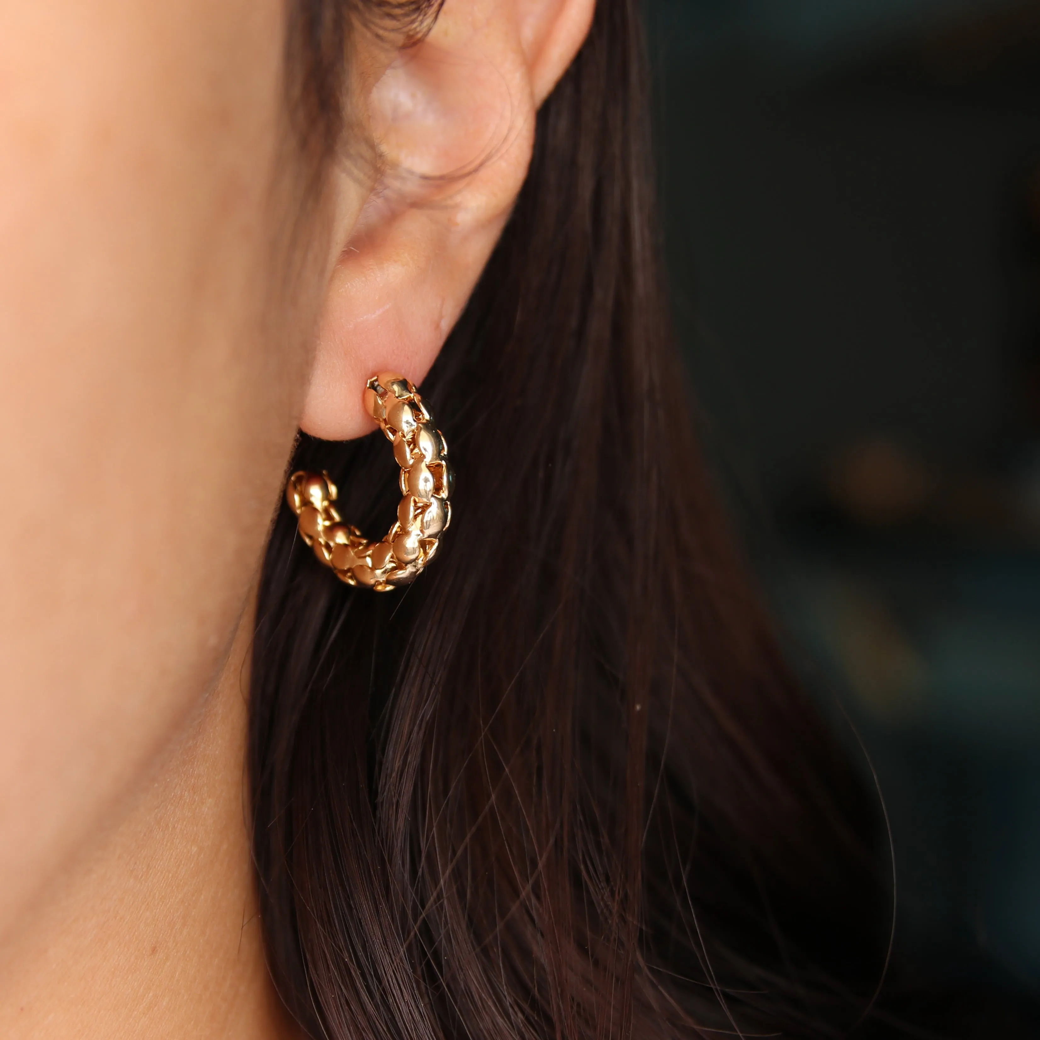 Popcorn Hoop Earring