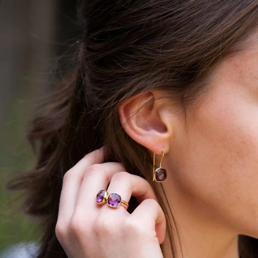 Purple Amethyst Cocktail Ring | Silver