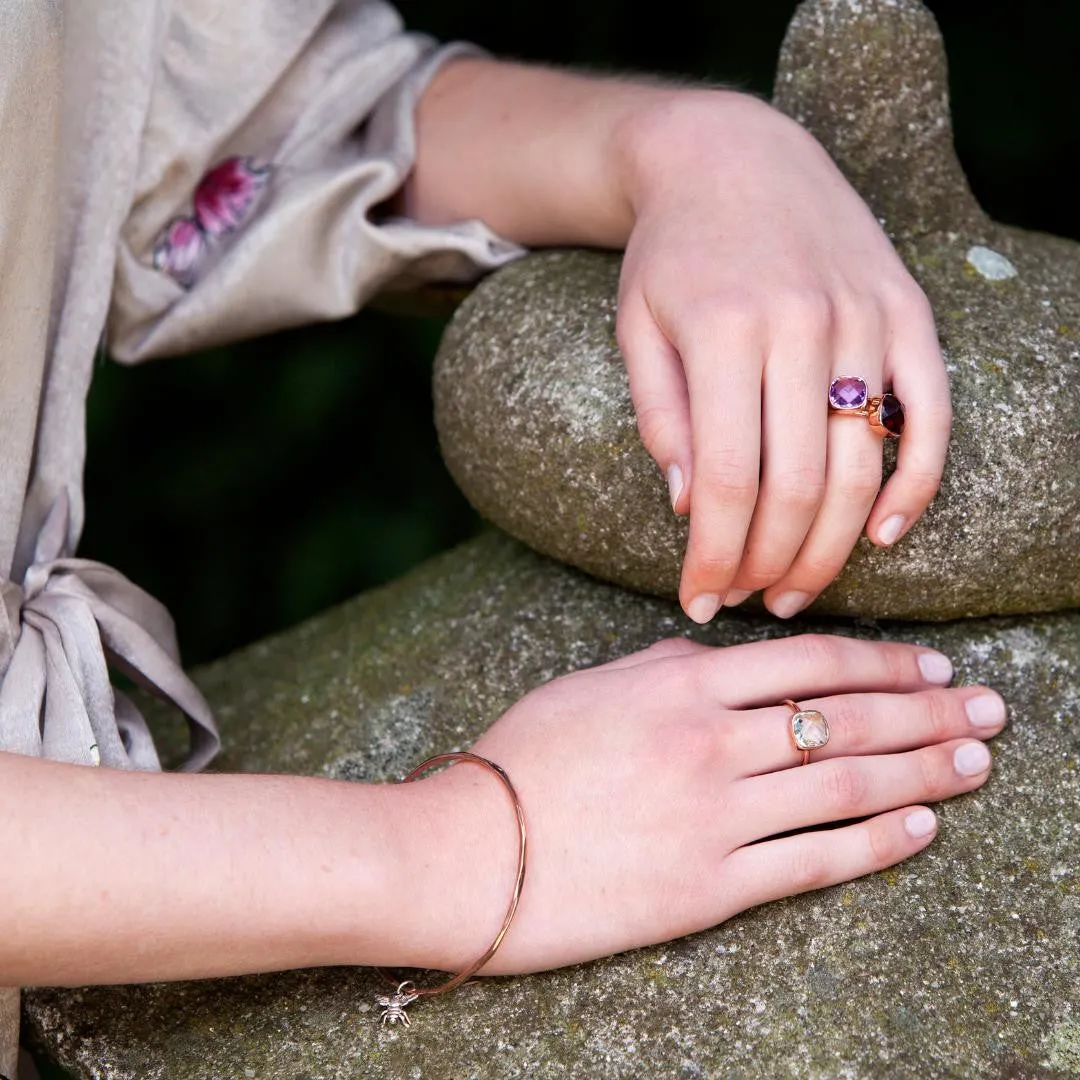 Purple Amethyst Cocktail Ring | Silver
