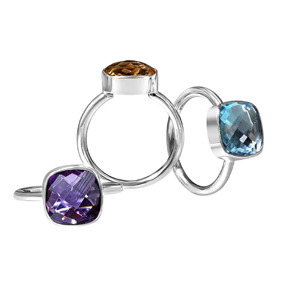 Purple Amethyst Cocktail Ring | Silver