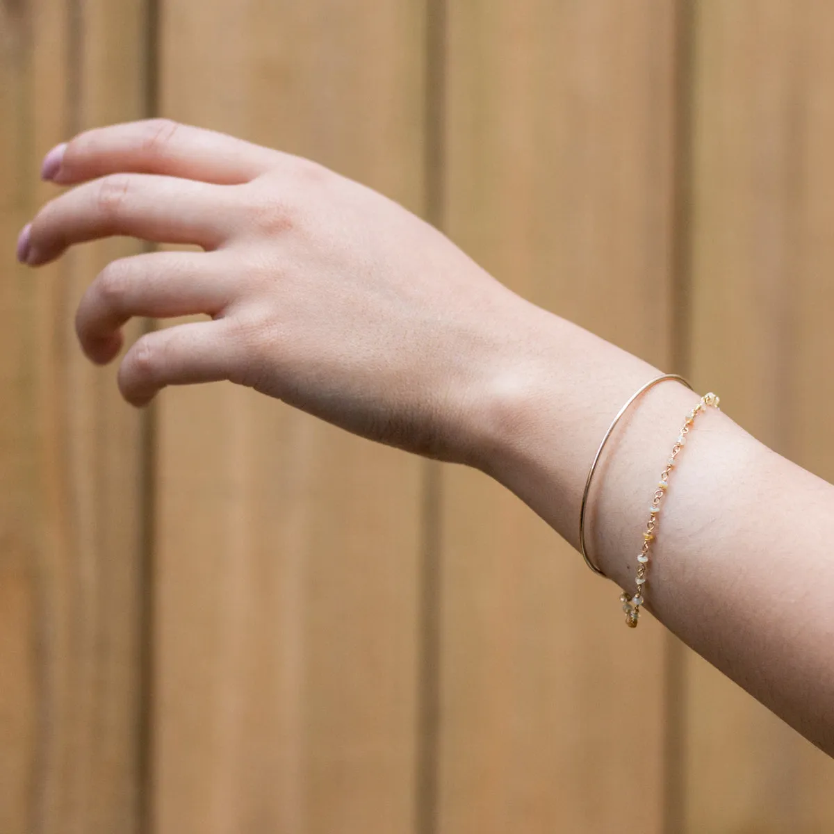 "bangle-chain" bracelet - natural opal