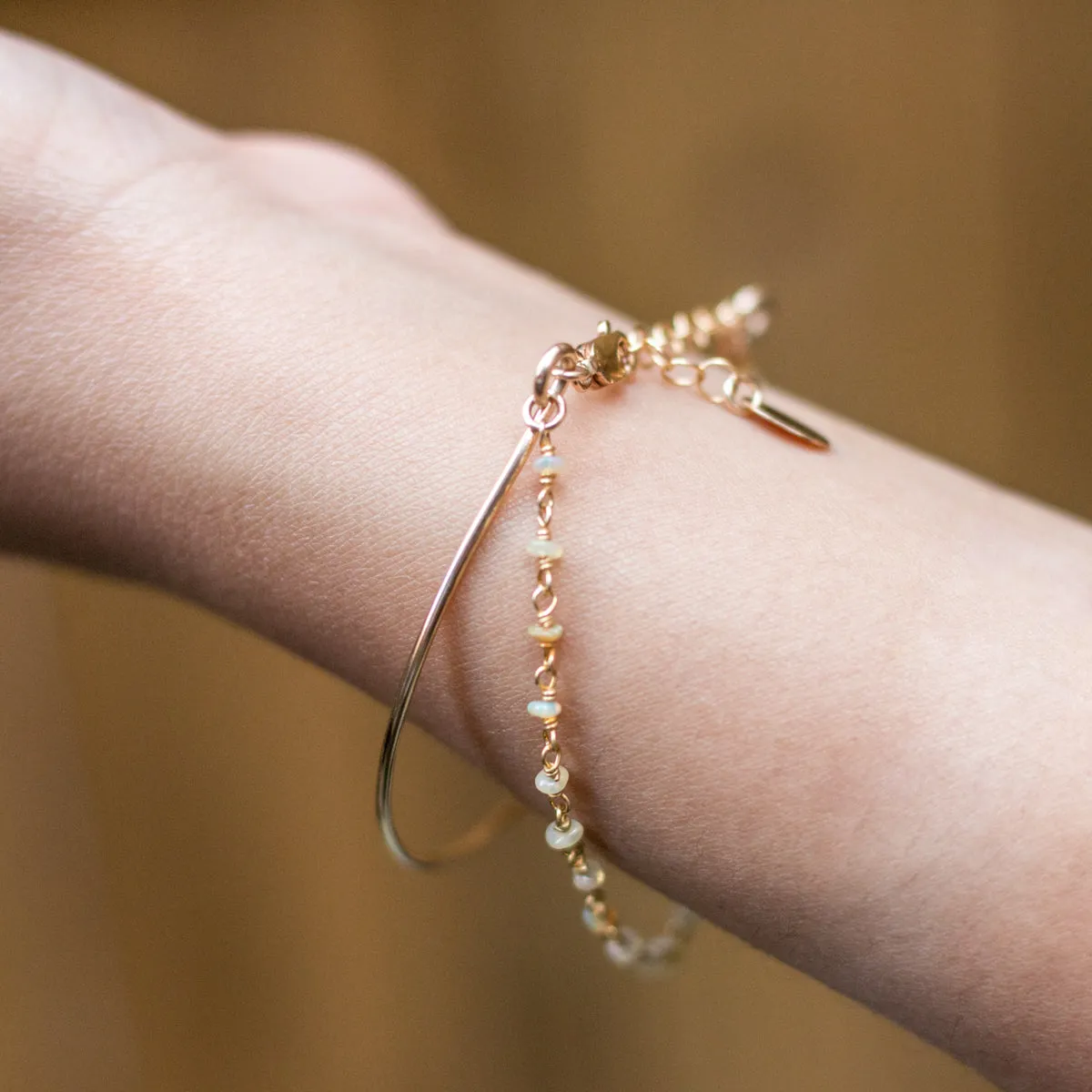 "bangle-chain" bracelet - natural opal