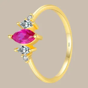 Rainbow Stackable Gold Ring