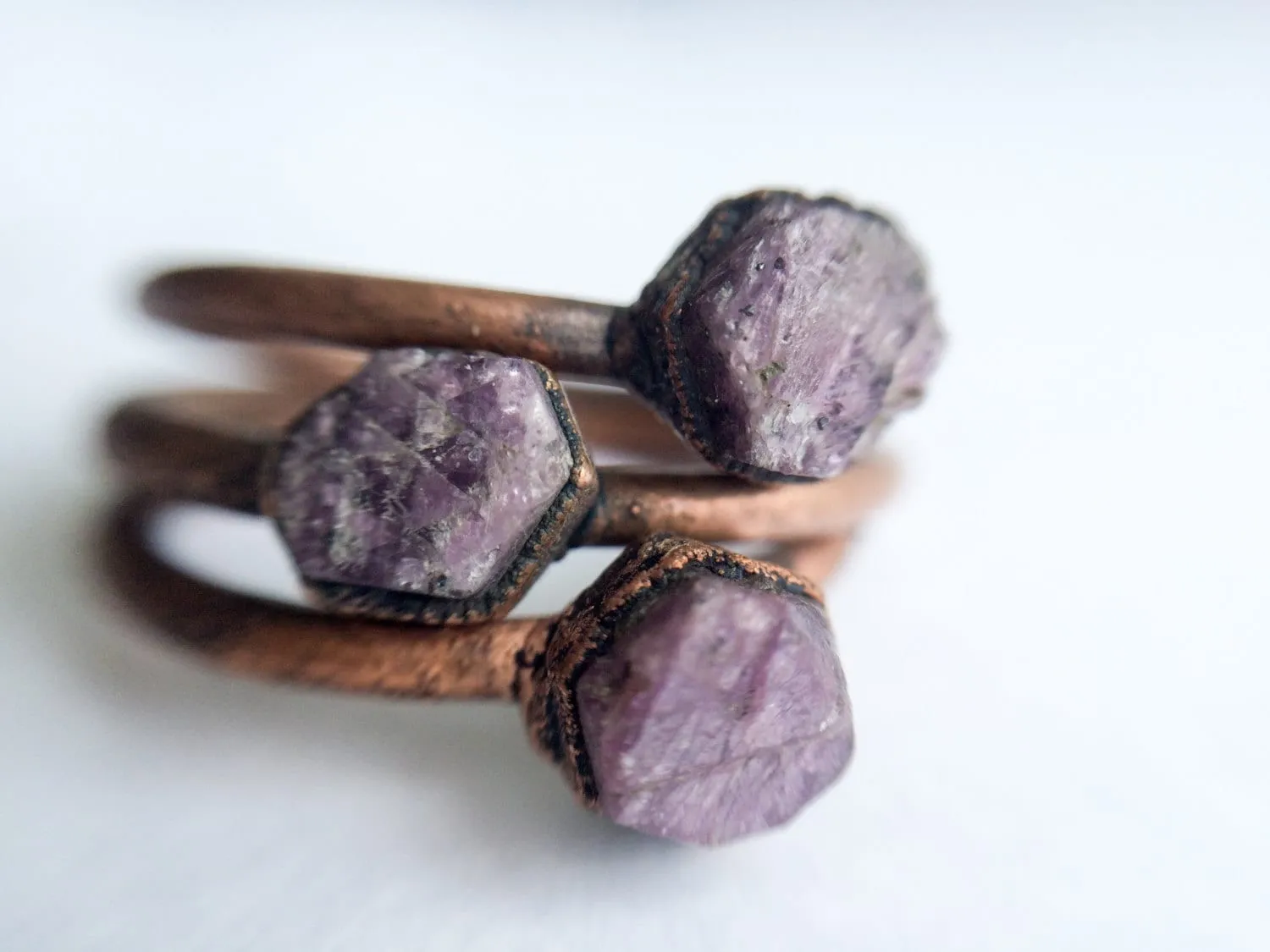 Raw ruby ring | Red ruby stacking ring