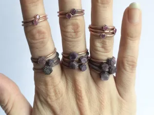 Raw ruby ring | Red ruby stacking ring