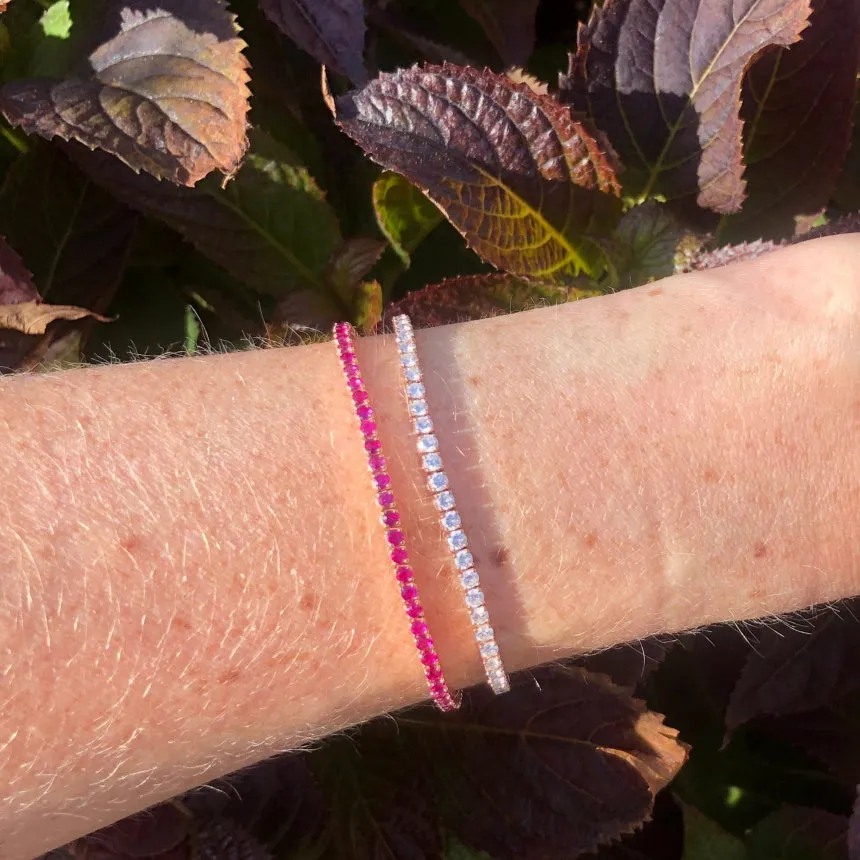 Real Ruby Tennis Bracelet