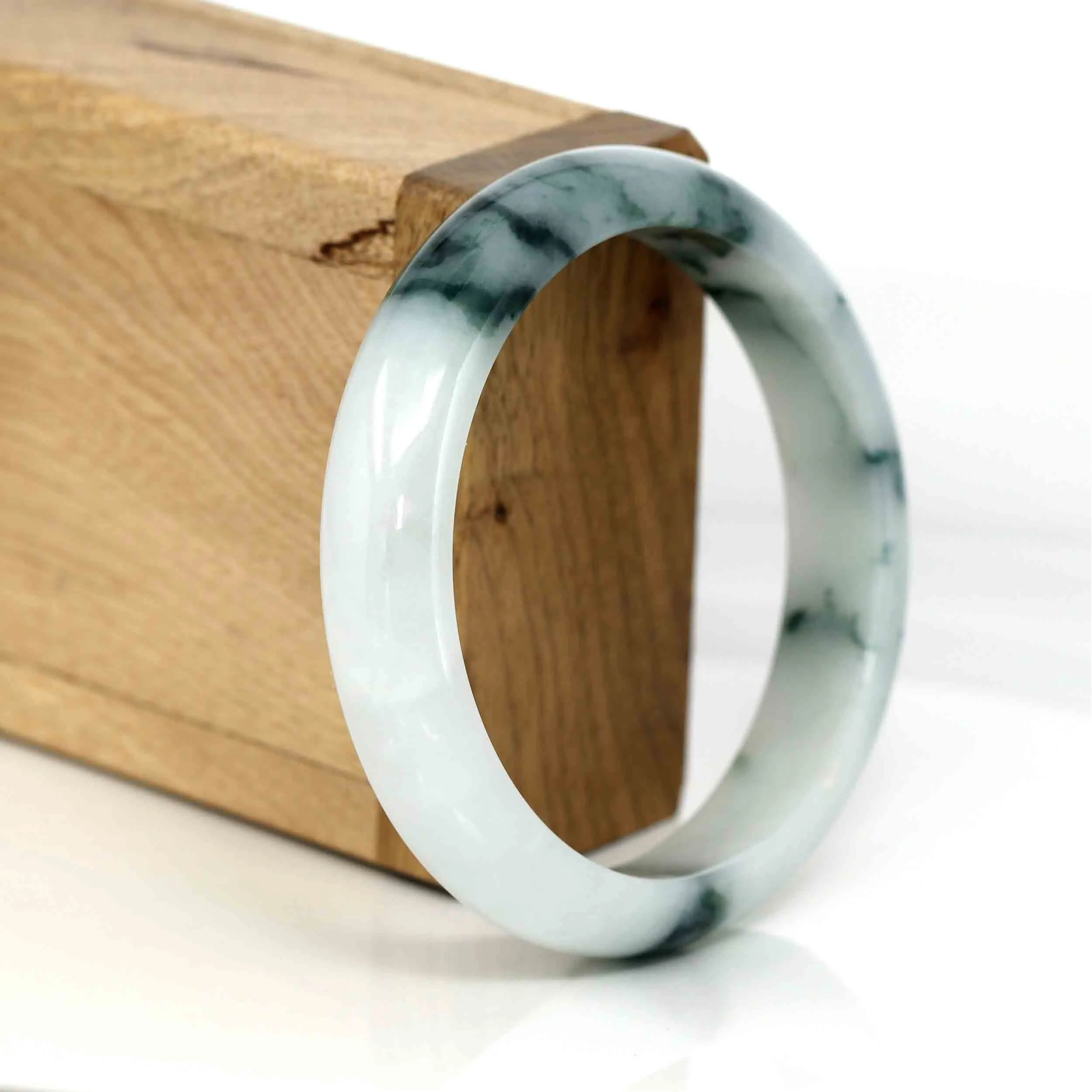 RealJade® Co. Classic Real Jade Jadeite Bangle Bracelet (58.36 mm)#567