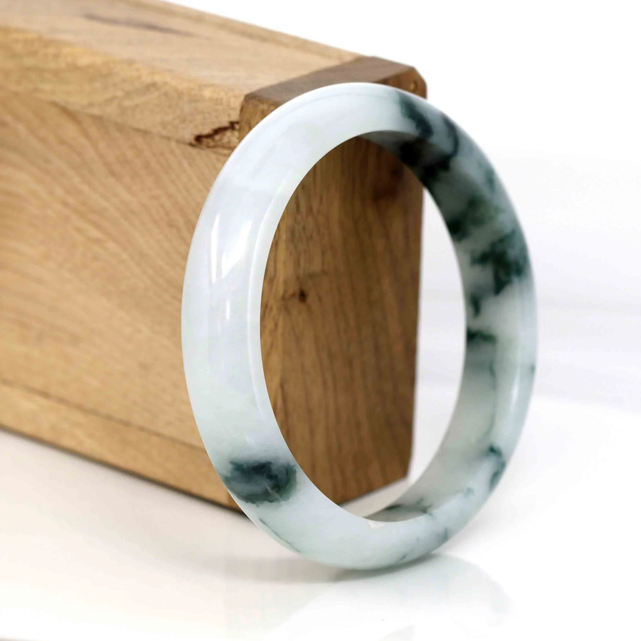 RealJade® Co. Classic Real Jade Jadeite Bangle Bracelet (58.36 mm)#567