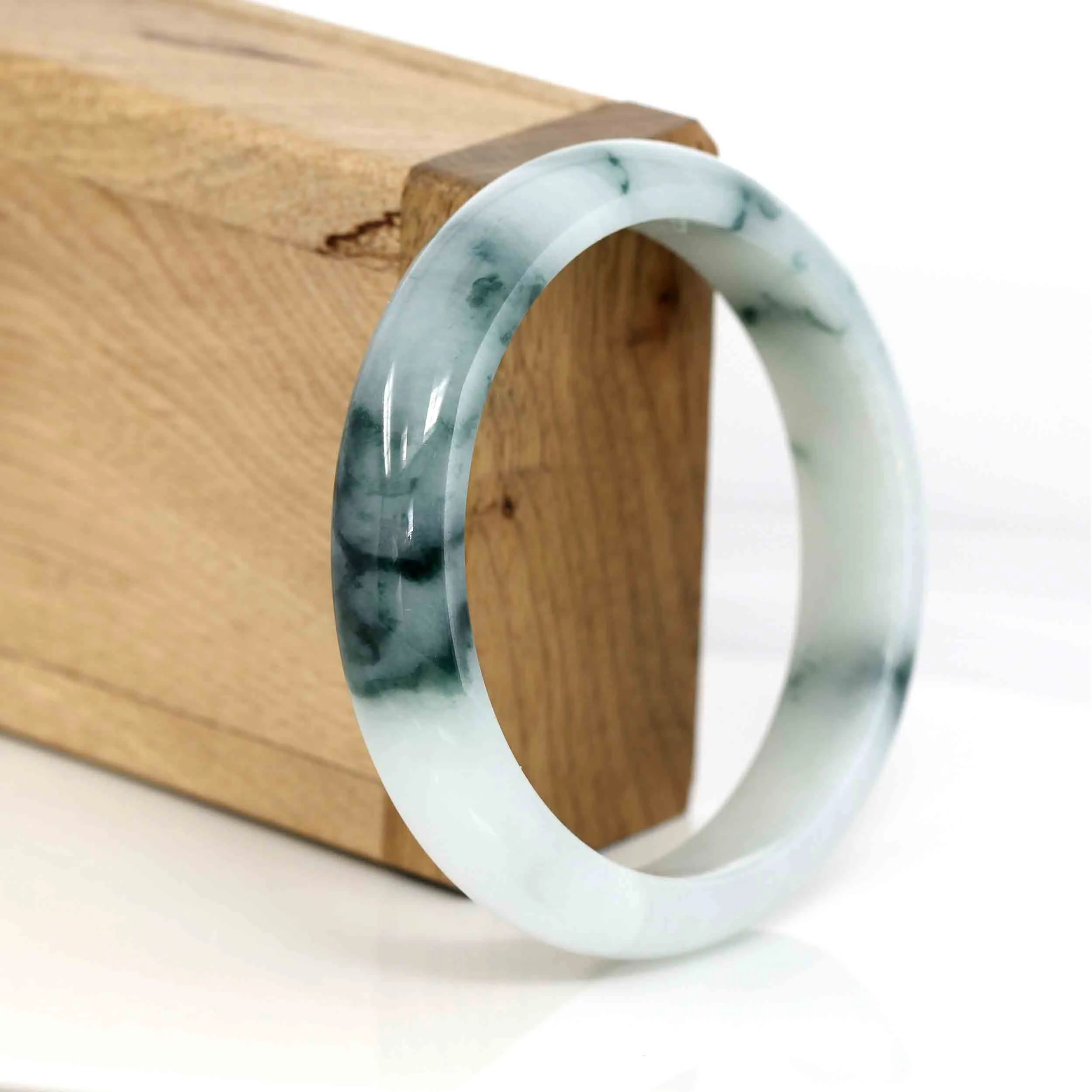 RealJade® Co. Classic Real Jade Jadeite Bangle Bracelet (58.36 mm)#567