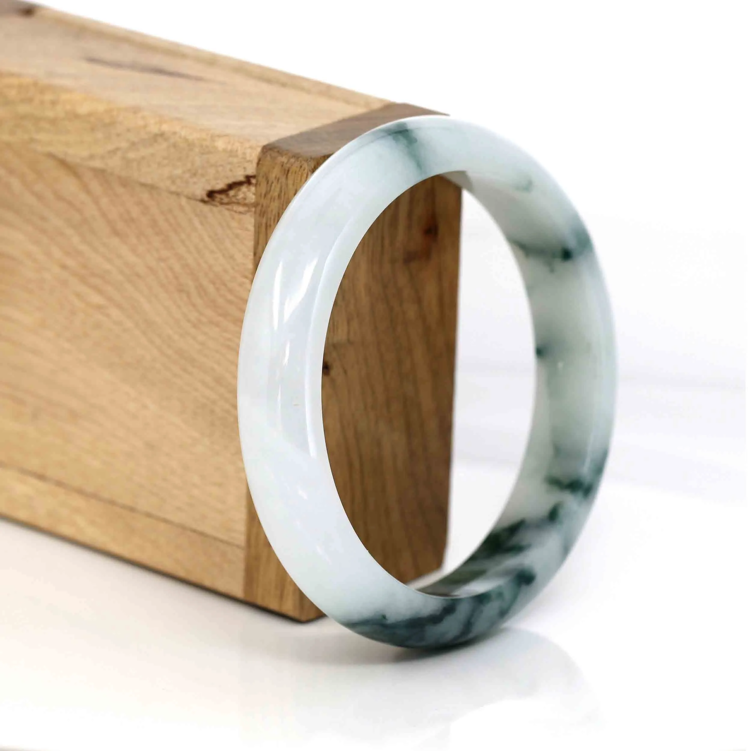 RealJade® Co. Classic Real Jade Jadeite Bangle Bracelet (58.36 mm)#567