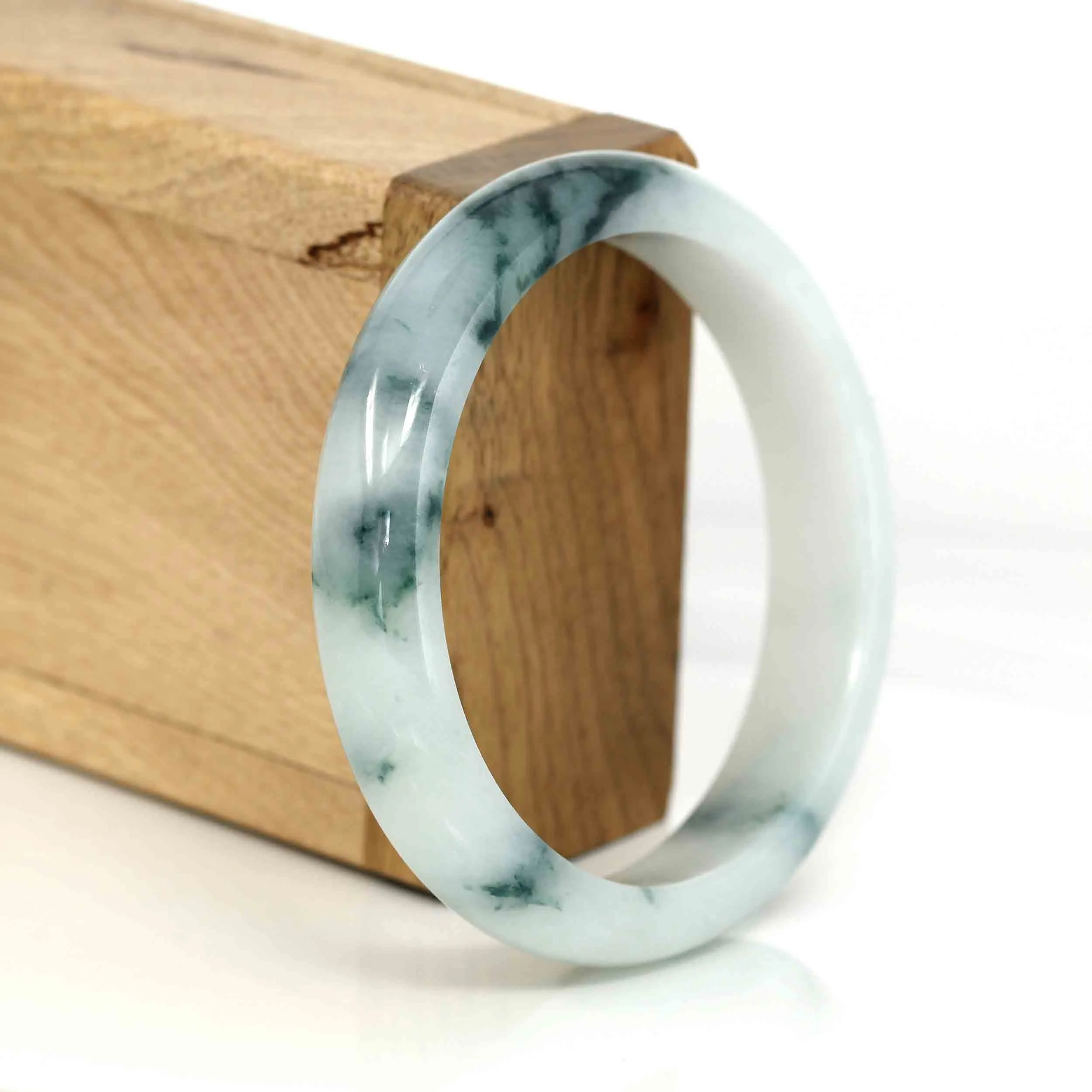 RealJade® Co. Classic Real Jade Jadeite Bangle Bracelet (58.36 mm)#567