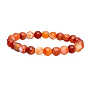 Red Agate Crystal Bead Bracelet 8mm