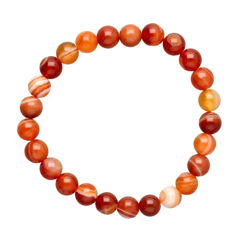 Red Agate Crystal Bead Bracelet 8mm