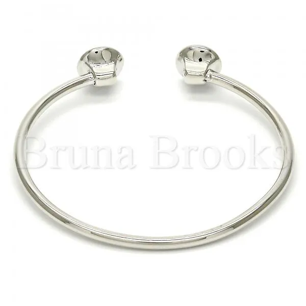 Rhodium Plated Individual Bangle, with Swarovski Crystals, Rhodium Tone