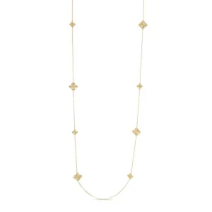 Roberto Coin 34" Diamond Arabesque Station Necklace in 18K Yellow Gold