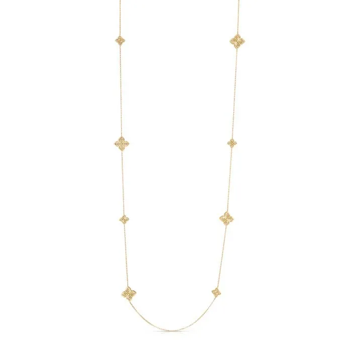 Roberto Coin 34" Diamond Arabesque Station Necklace in 18K Yellow Gold