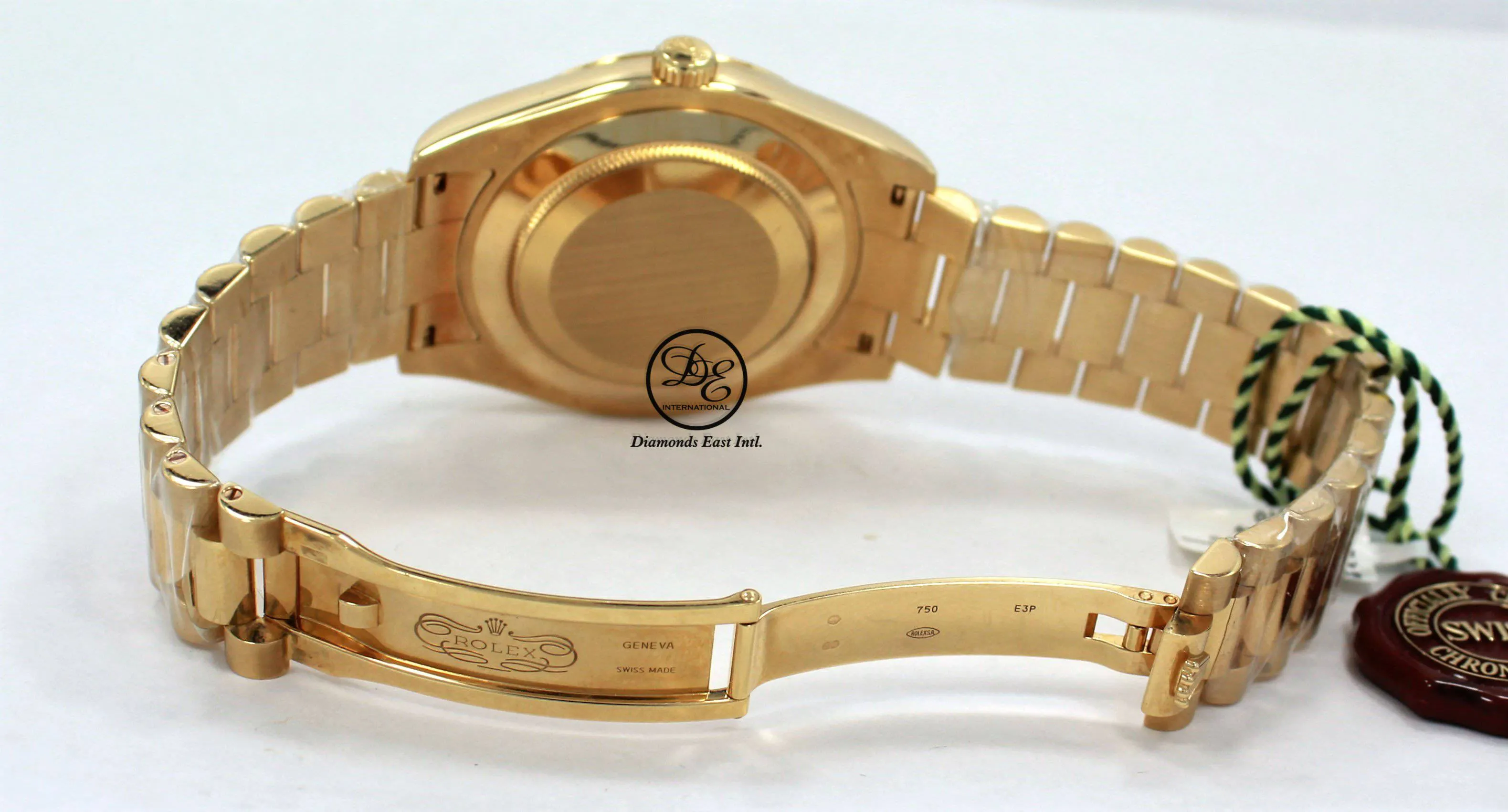 Rolex Day-Date II President 218238 18K Yellow Gold Fact Ruby & Diamond Dial BOX/PAPERS