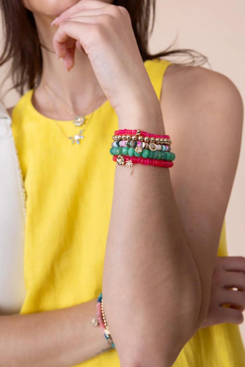 Rondelle Pink Opal Bracelet